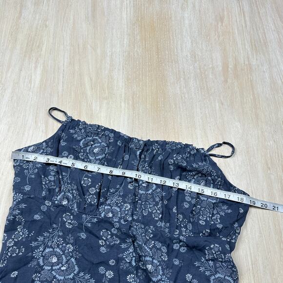 Madewell Indigo Blue Tie Back Button Front Archival Floral Print Midi Dress 8 - Picture 12 of 16